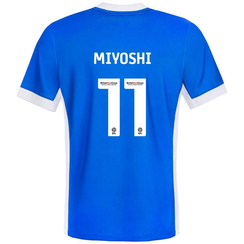 Mujer Camiseta Koji Miyoshi #11 Azul Blanco 1ª Equipación 2024/25 La Camisa Argentina