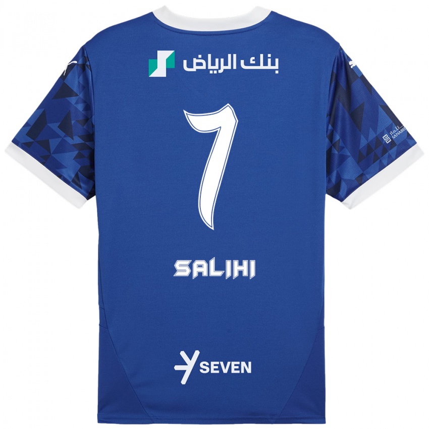 Mujer Camiseta Shokhan Salihi #7 Azul Oscuro Blanco 1ª Equipación 2024/25 La Camisa Argentina