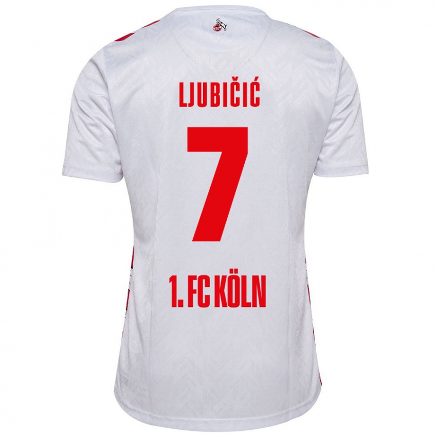 Mujer Camiseta Dejan Ljubicic #7 Blanco Rojo 1ª Equipación 2024/25 La Camisa Argentina