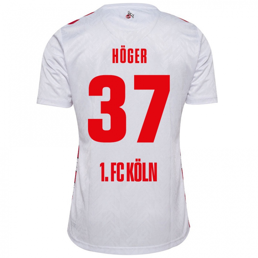 Mujer Camiseta Marco Höger #37 Blanco Rojo 1ª Equipación 2024/25 La Camisa Argentina