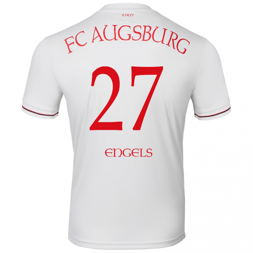 Mujer Camiseta Arne Engels #27 Blanco 1ª Equipación 2024/25 La Camisa Argentina