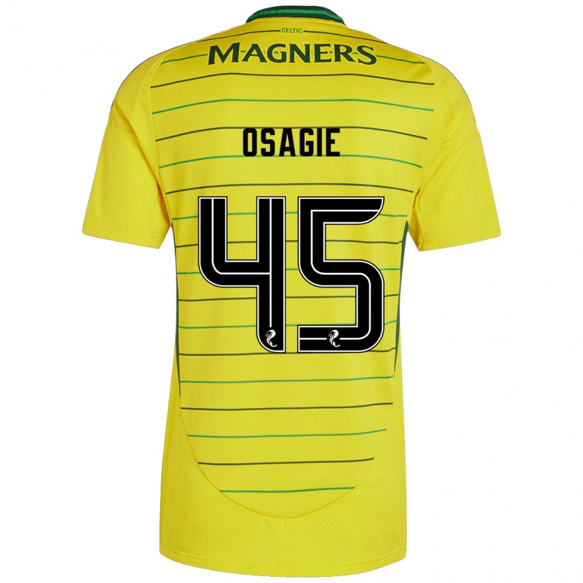 Mujer Camiseta Justin Osagie #45 Amarillo 2ª Equipación 2024/25 La Camisa Argentina