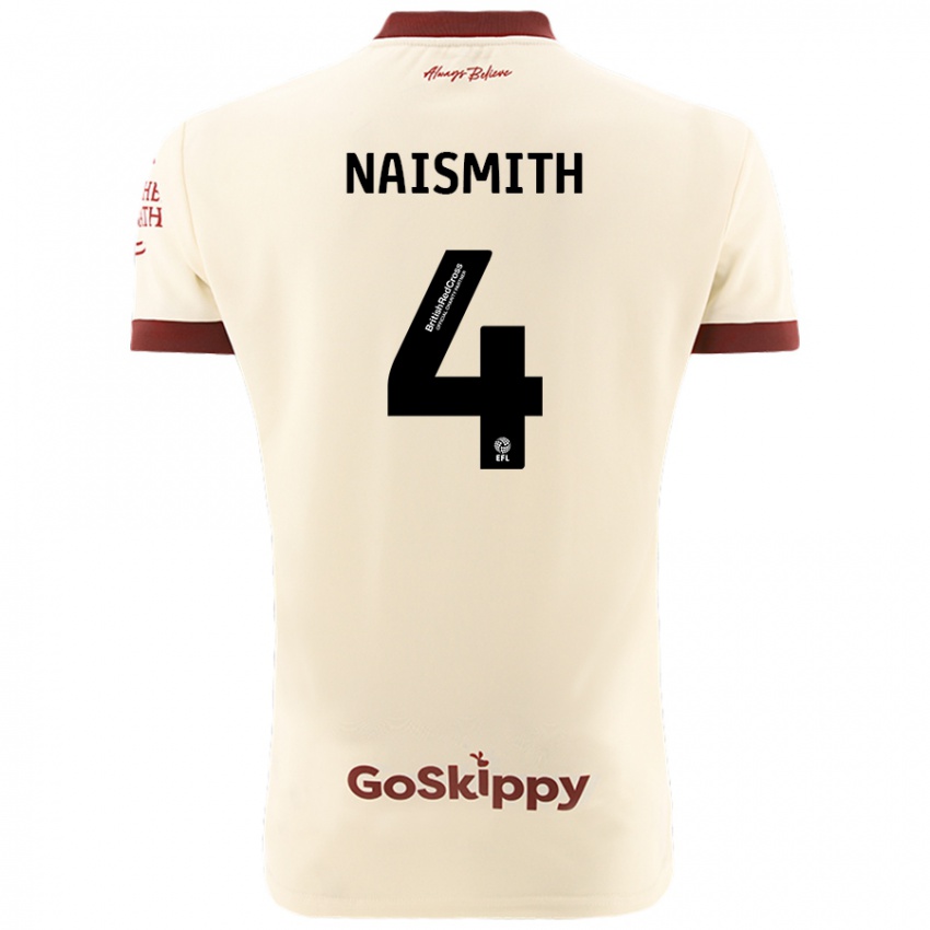 Mujer Camiseta Kal Naismith #4 Crema Blanco 2ª Equipación 2024/25 La Camisa Argentina