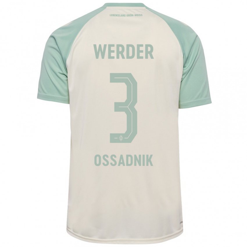 Mujer Camiseta Jannes Ossadnik #3 Blanquecino Verde Claro 2ª Equipación 2024/25 La Camisa Argentina