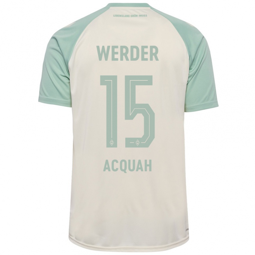 Mujer Camiseta Joseph Acheampong Acquah #15 Blanquecino Verde Claro 2ª Equipación 2024/25 La Camisa Argentina