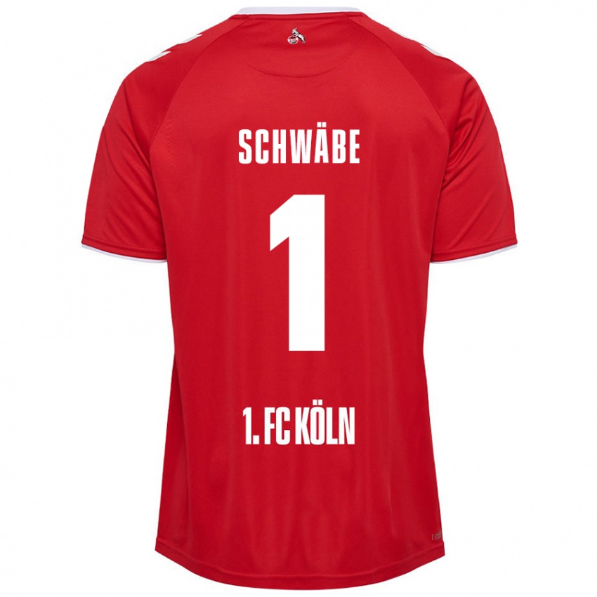 Mujer Camiseta Marvin Schwäbe #1 Rojo Blanco 2ª Equipación 2024/25 La Camisa Argentina