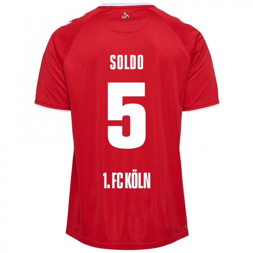 Mujer Camiseta Nikola Soldo #5 Rojo Blanco 2ª Equipación 2024/25 La Camisa Argentina