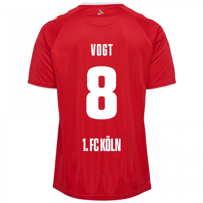 Mujer Camiseta Laura Vogt #8 Rojo Blanco 2ª Equipación 2024/25 La Camisa Argentina