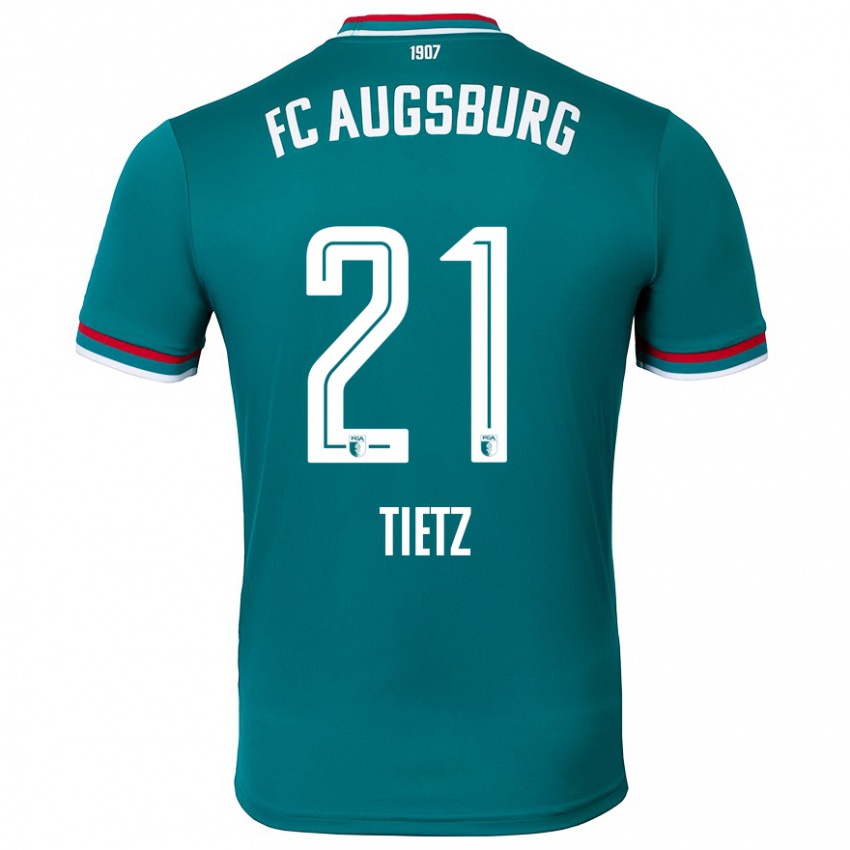 Mujer Camiseta Phillip Tietz #21 Verde Oscuro 2ª Equipación 2024/25 La Camisa Argentina