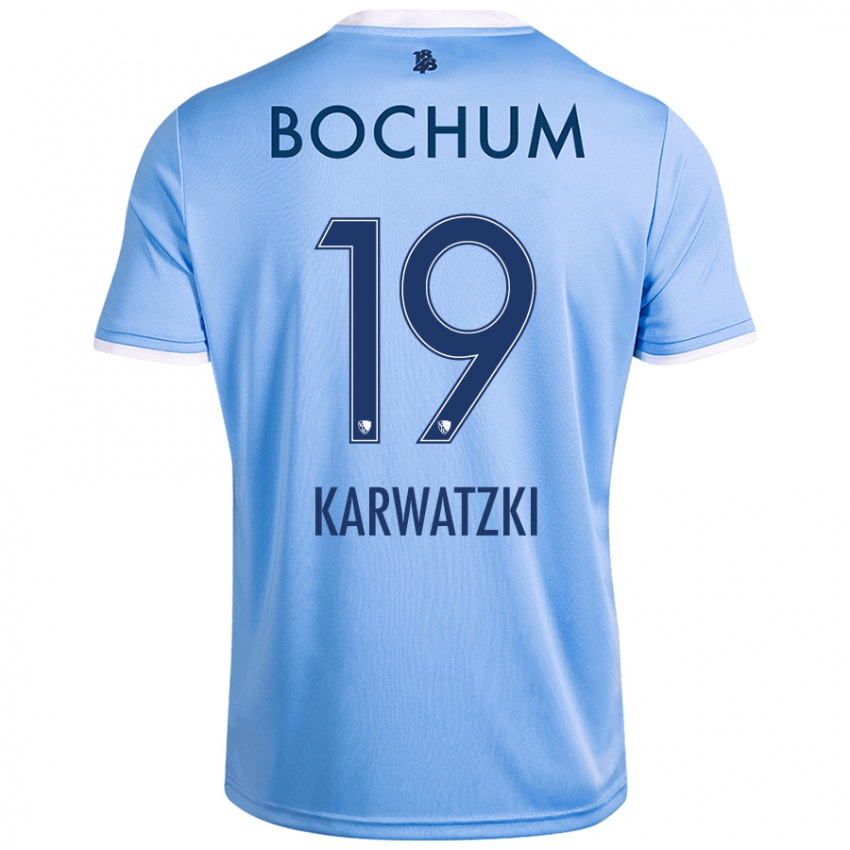 Mujer Camiseta Lucy Karwatzki #19 Azul Cielo 2ª Equipación 2024/25 La Camisa Argentina