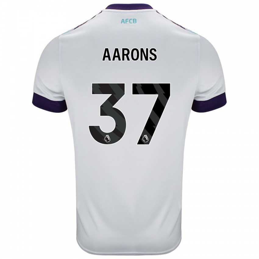 Mujer Camiseta Max Aarons #37 Blanco Verde Púrpura 2ª Equipación 2024/25 La Camisa Argentina