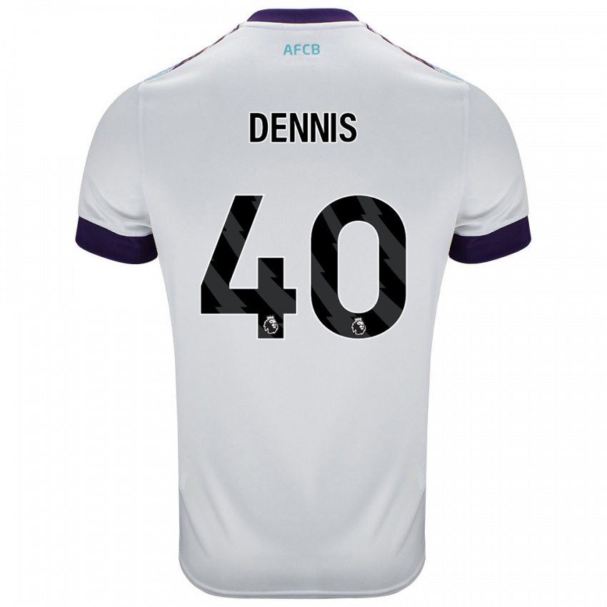 Mujer Camiseta Will Dennis #40 Blanco Verde Púrpura 2ª Equipación 2024/25 La Camisa Argentina