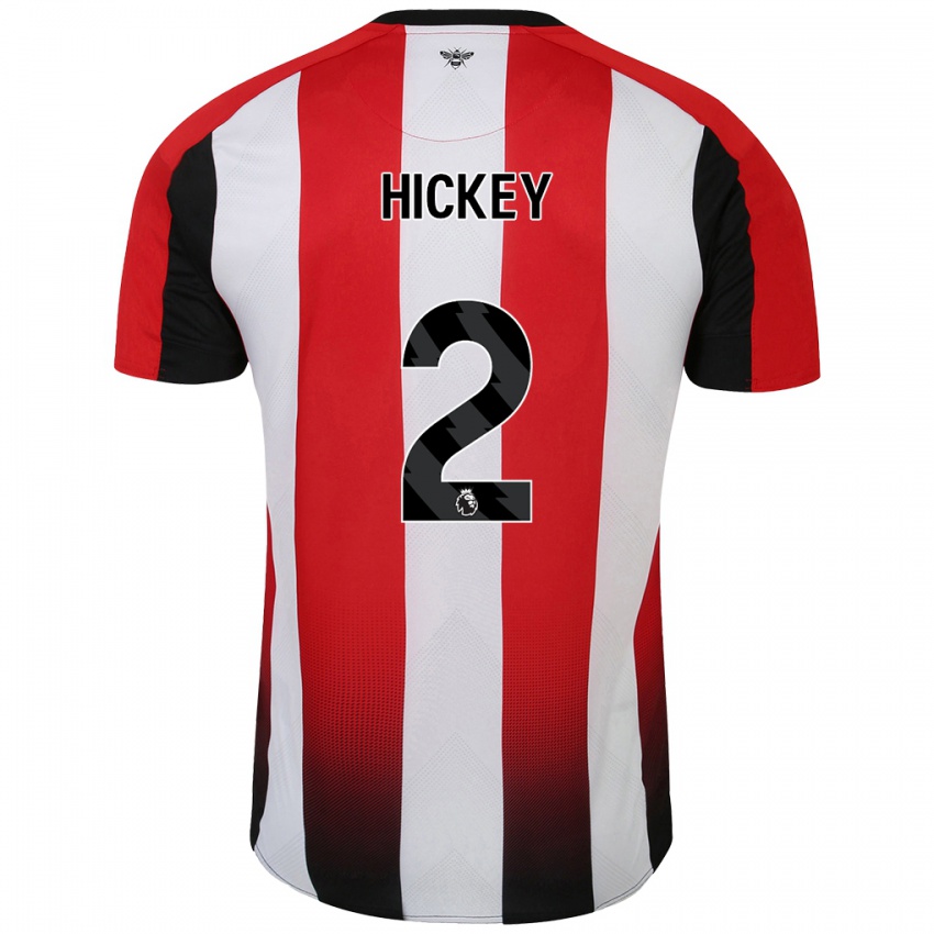 Niño Camiseta Aaron Hickey #2 Rojo Blanco 1ª Equipación 2024/25 La Camisa Argentina