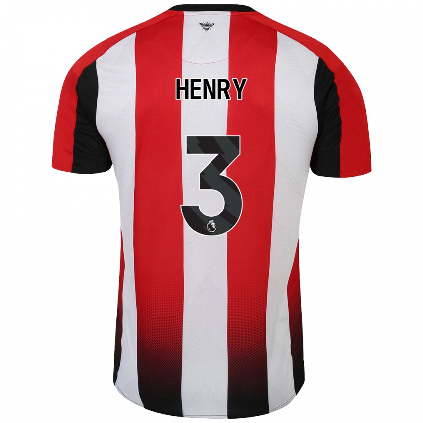 Niño Camiseta Rico Henry #3 Rojo Blanco 1ª Equipación 2024/25 La Camisa Argentina