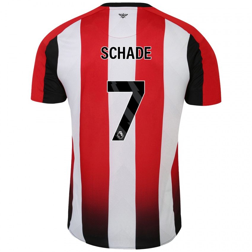 Niño Camiseta Kevin Schade #7 Rojo Blanco 1ª Equipación 2024/25 La Camisa Argentina