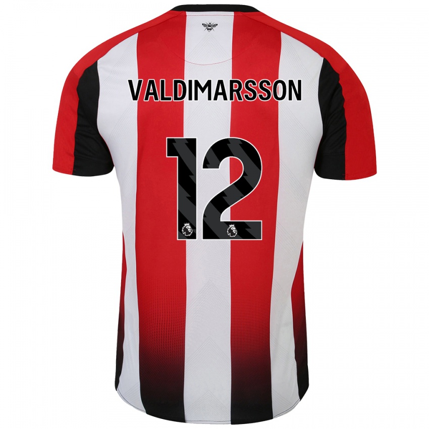 Niño Camiseta Hákon Rafn Valdimarsson #12 Rojo Blanco 1ª Equipación 2024/25 La Camisa Argentina