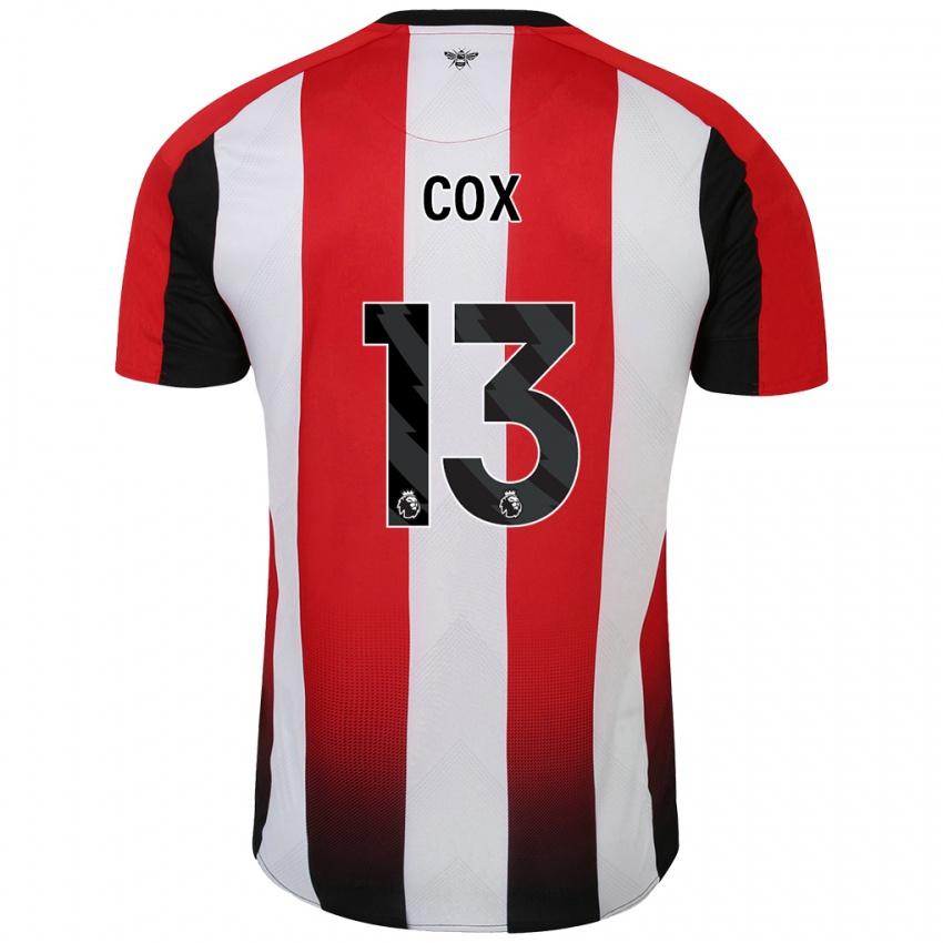 Niño Camiseta Matthew Cox #13 Rojo Blanco 1ª Equipación 2024/25 La Camisa Argentina