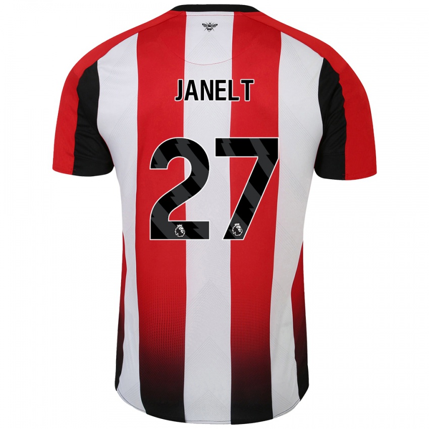 Niño Camiseta Vitaly Janelt #27 Rojo Blanco 1ª Equipación 2024/25 La Camisa Argentina