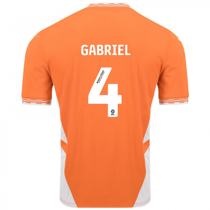 Niño Camiseta Jordan Lawrence-Gabriel #4 Naranja Blanco 1ª Equipación 2024/25 La Camisa Argentina