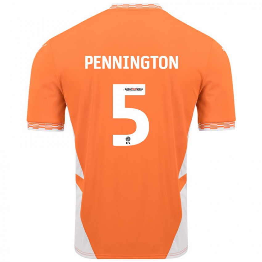 Niño Camiseta Matthew Pennington #5 Naranja Blanco 1ª Equipación 2024/25 La Camisa Argentina