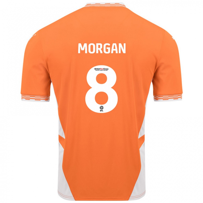 Niño Camiseta Albie Morgan #8 Naranja Blanco 1ª Equipación 2024/25 La Camisa Argentina