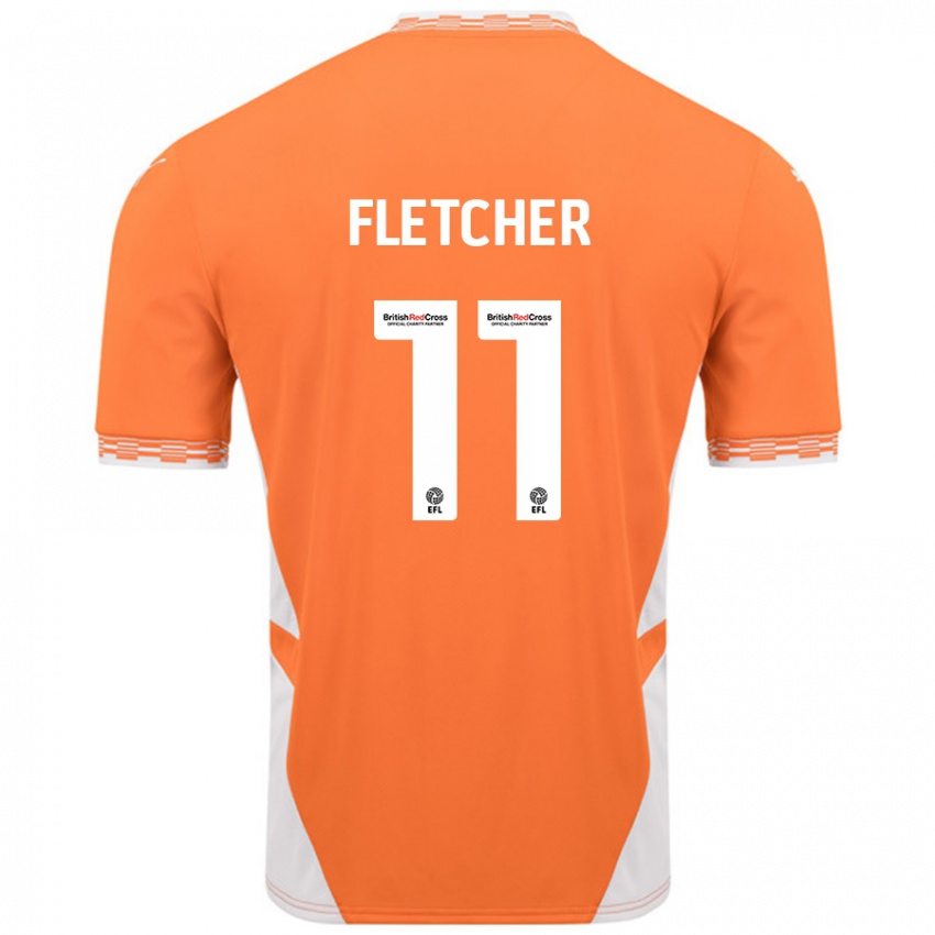 Niño Camiseta Ashley Fletcher #11 Naranja Blanco 1ª Equipación 2024/25 La Camisa Argentina