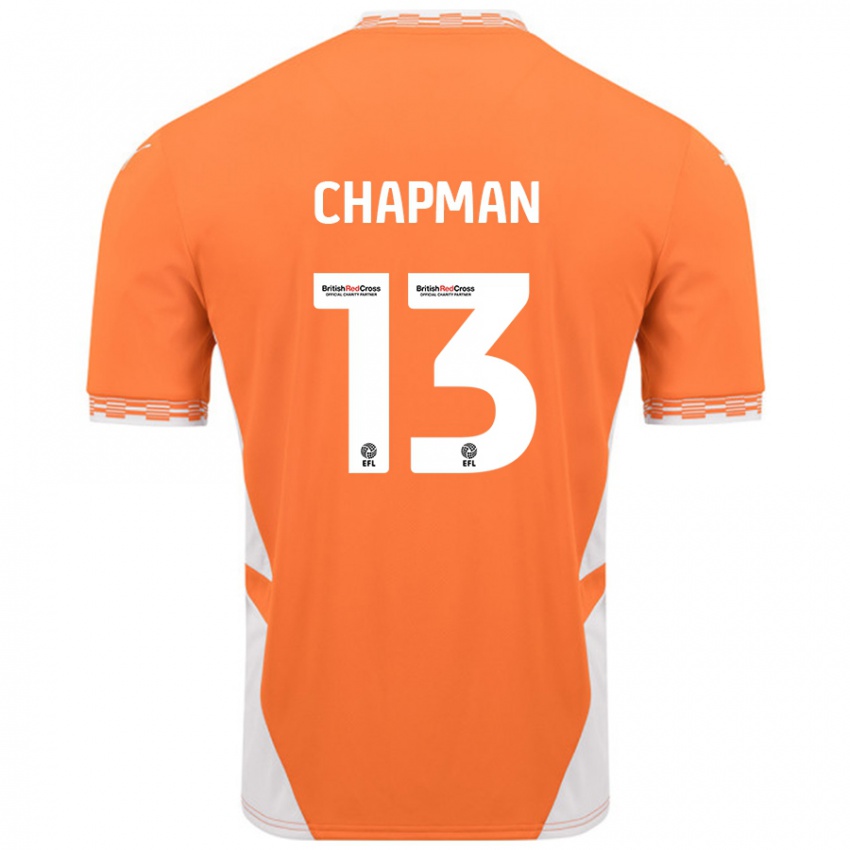 Niño Camiseta Mackenzie Chapman #13 Naranja Blanco 1ª Equipación 2024/25 La Camisa Argentina