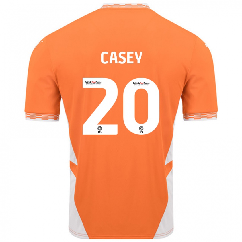 Niño Camiseta Oliver Casey #20 Naranja Blanco 1ª Equipación 2024/25 La Camisa Argentina