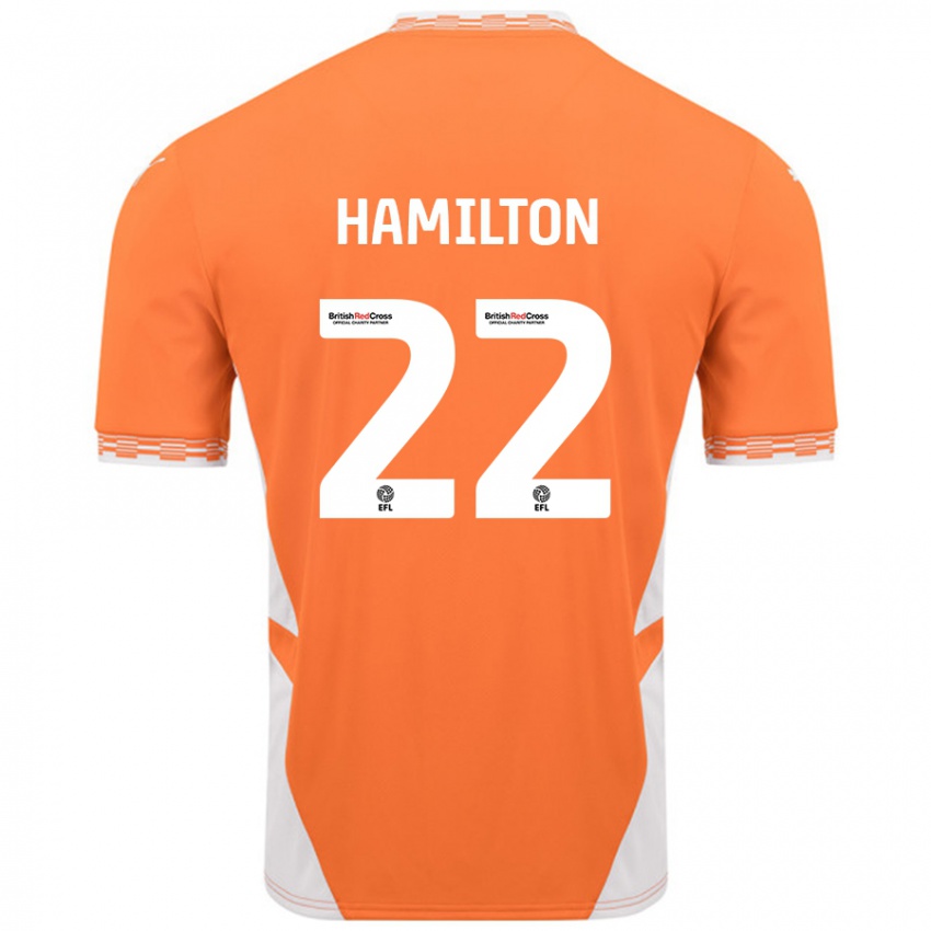 Niño Camiseta Cj Hamilton #22 Naranja Blanco 1ª Equipación 2024/25 La Camisa Argentina