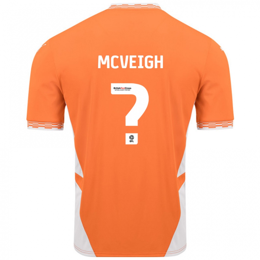 Niño Camiseta Conor Mcveigh #0 Naranja Blanco 1ª Equipación 2024/25 La Camisa Argentina