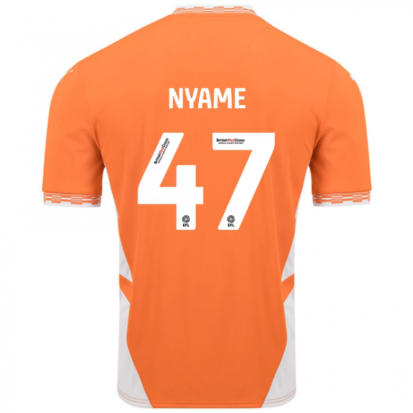 Niño Camiseta Josh Nyame #47 Naranja Blanco 1ª Equipación 2024/25 La Camisa Argentina