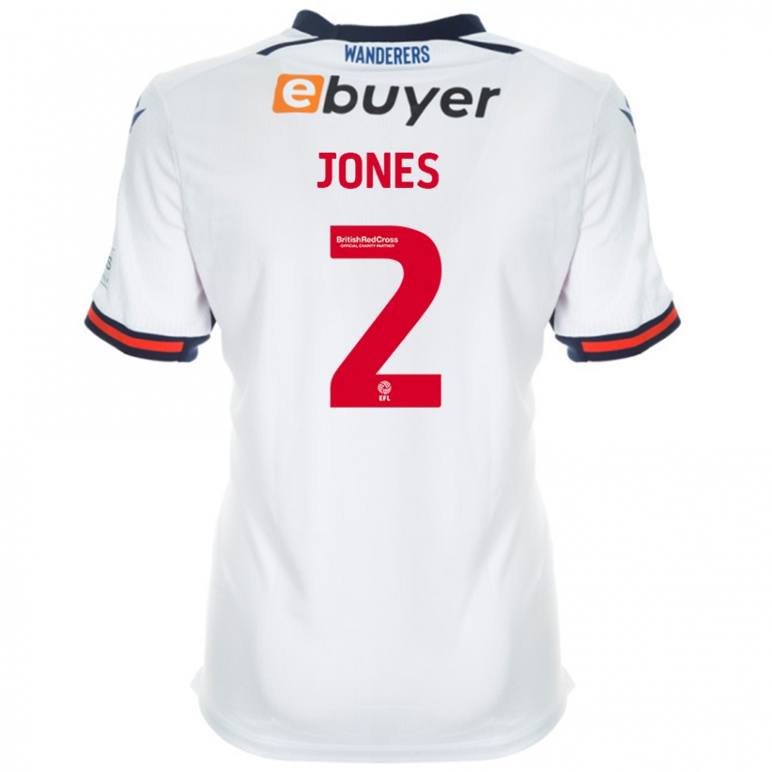 Niño Camiseta Gethin Jones #2 Blanco 1ª Equipación 2024/25 La Camisa Argentina