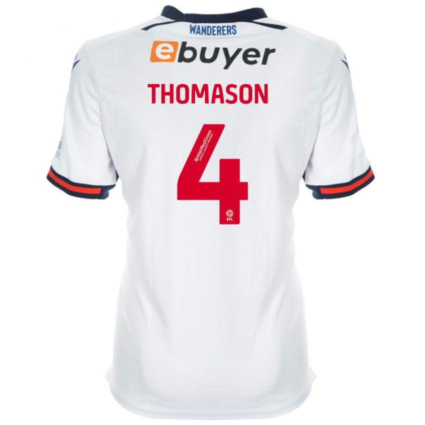 Niño Camiseta George Thomason #4 Blanco 1ª Equipación 2024/25 La Camisa Argentina