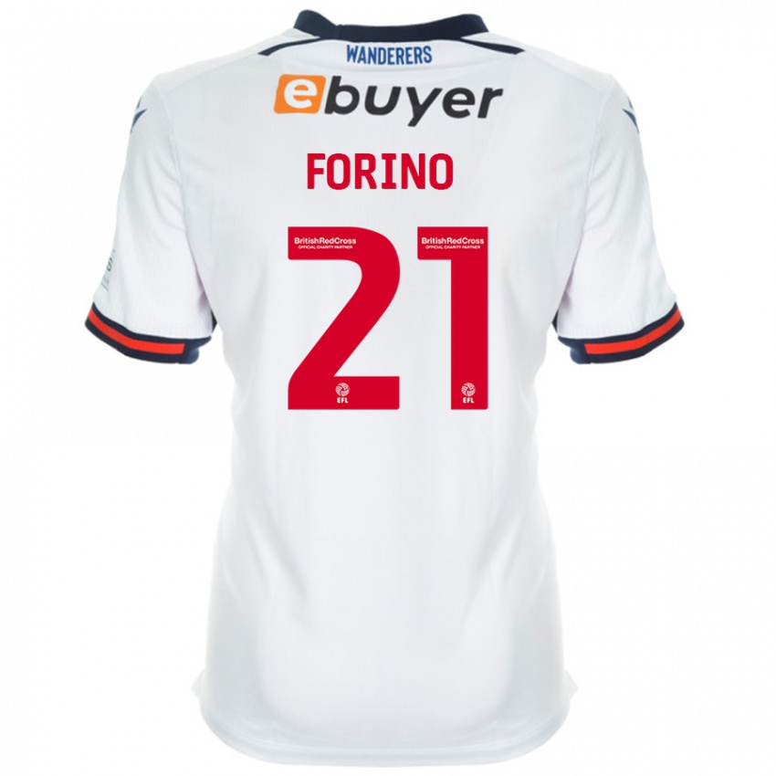 Niño Camiseta Chris Forino #21 Blanco 1ª Equipación 2024/25 La Camisa Argentina