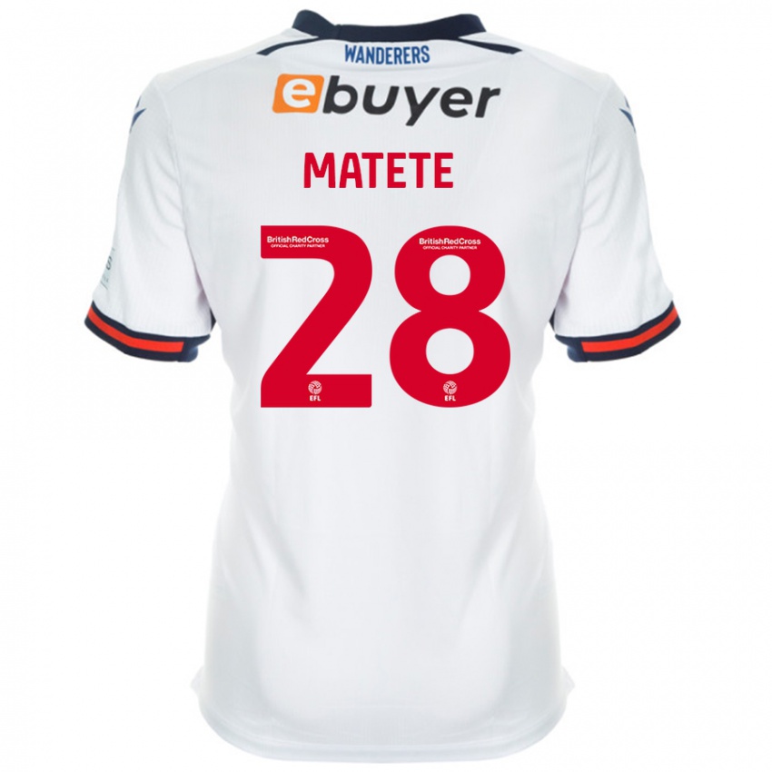 Niño Camiseta Jay Matete #28 Blanco 1ª Equipación 2024/25 La Camisa Argentina