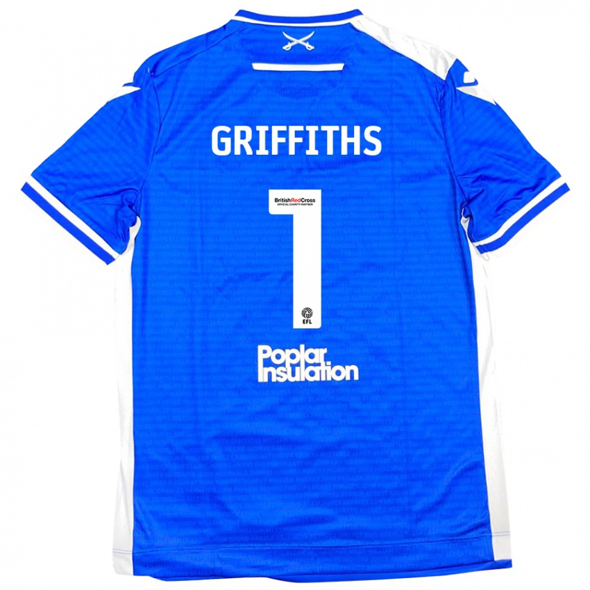 Niño Camiseta Josh Griffiths #1 Azul Blanco 1ª Equipación 2024/25 La Camisa Argentina