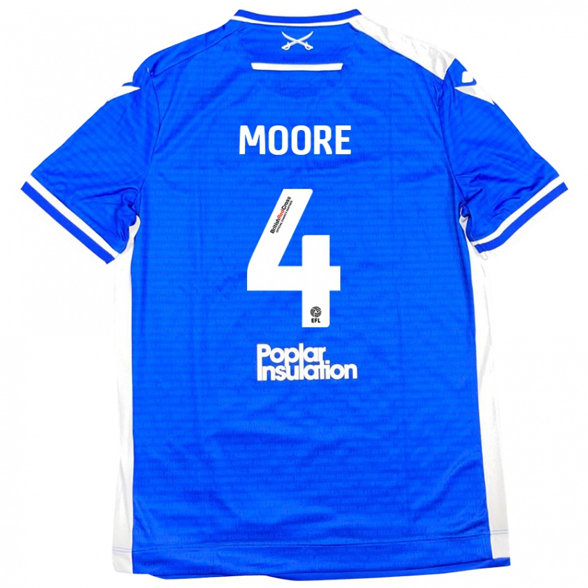 Niño Camiseta Taylor Moore #4 Azul Blanco 1ª Equipación 2024/25 La Camisa Argentina