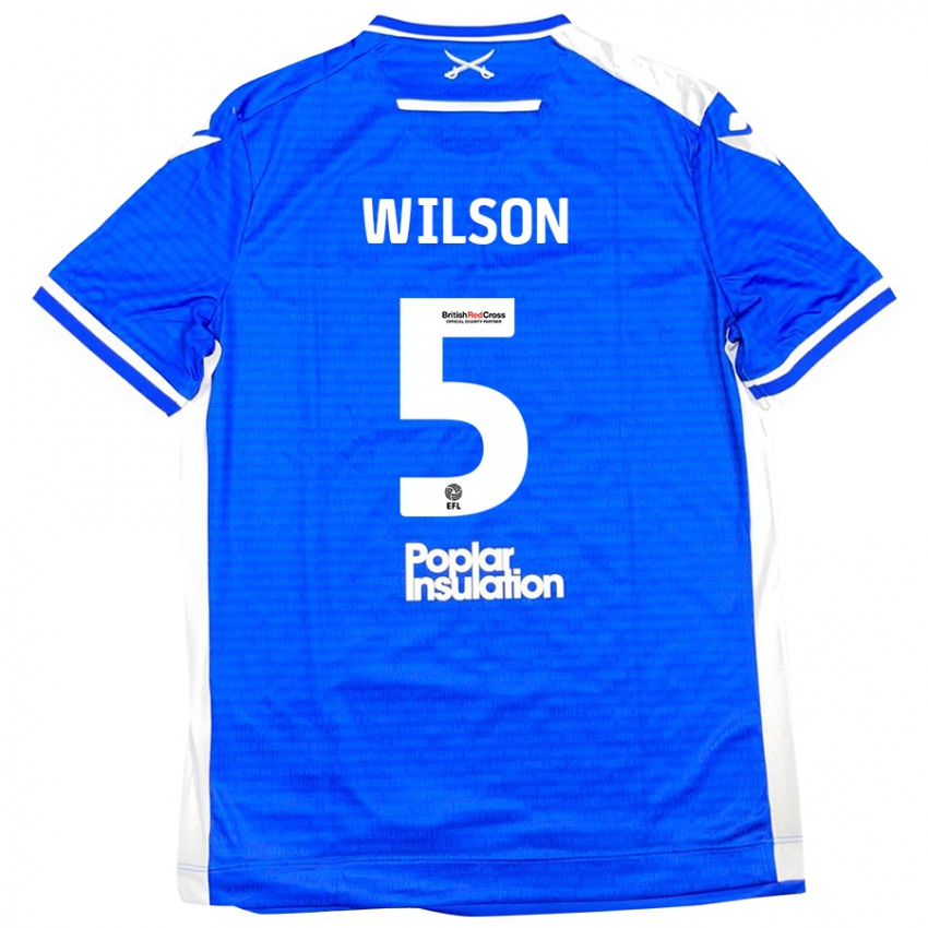 Niño Camiseta James Wilson #5 Azul Blanco 1ª Equipación 2024/25 La Camisa Argentina