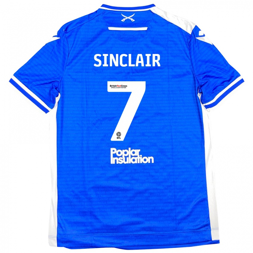 Niño Camiseta Scott Sinclair #7 Azul Blanco 1ª Equipación 2024/25 La Camisa Argentina