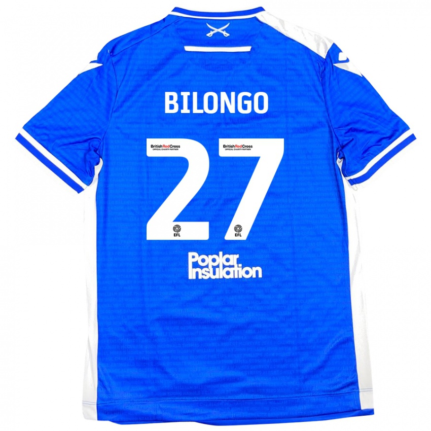 Niño Camiseta Bryant Bilongo #27 Azul Blanco 1ª Equipación 2024/25 La Camisa Argentina