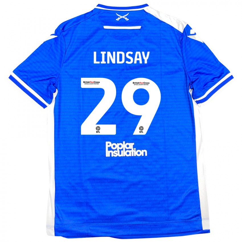 Niño Camiseta Jamie Lindsay #29 Azul Blanco 1ª Equipación 2024/25 La Camisa Argentina