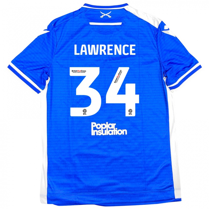 Niño Camiseta Jerry Lawrence #34 Azul Blanco 1ª Equipación 2024/25 La Camisa Argentina