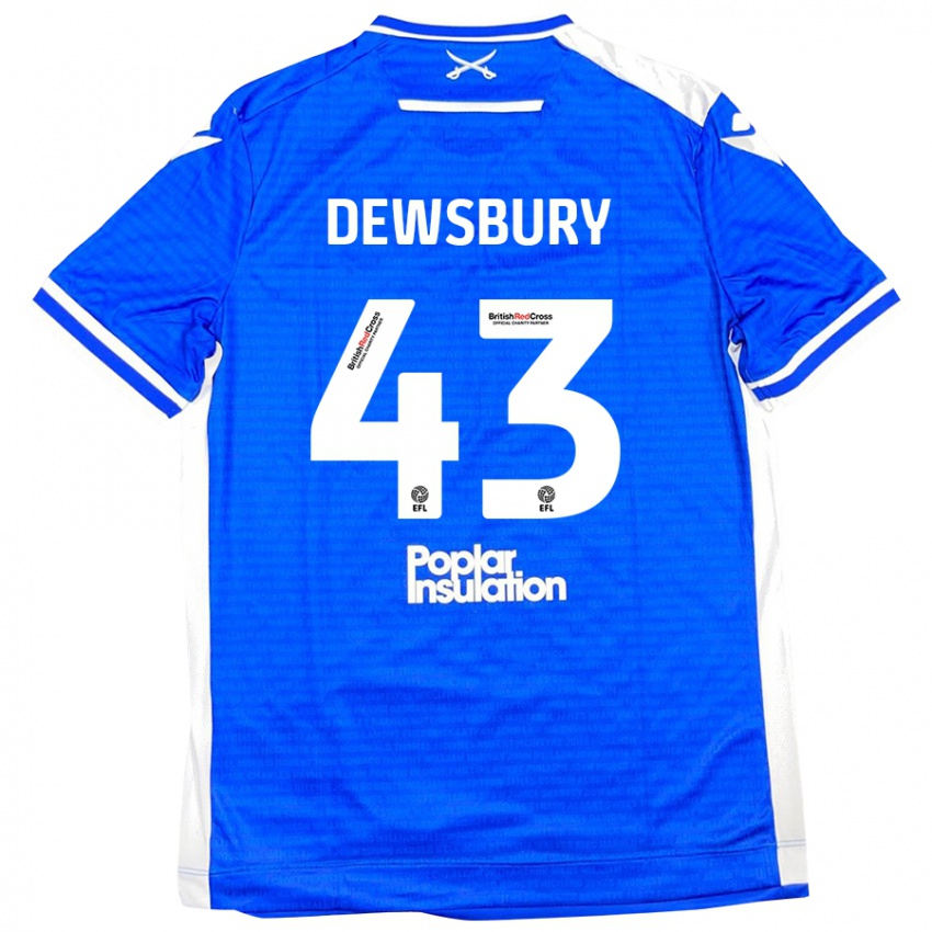 Niño Camiseta Ollie Dewsbury #43 Azul Blanco 1ª Equipación 2024/25 La Camisa Argentina