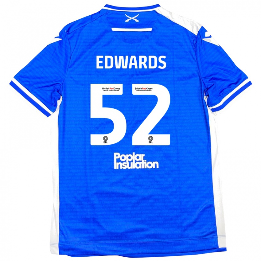 Niño Camiseta Max Edwards #52 Azul Blanco 1ª Equipación 2024/25 La Camisa Argentina