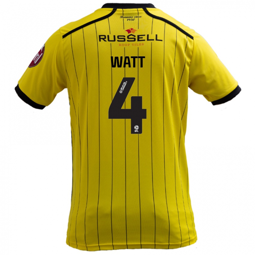 Niño Camiseta Elliot Watt #4 Amarillo 1ª Equipación 2024/25 La Camisa Argentina