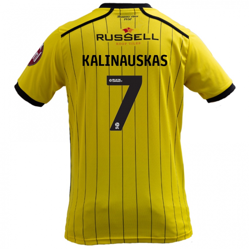 Niño Camiseta Tomas Kalinauskas #7 Amarillo 1ª Equipación 2024/25 La Camisa Argentina