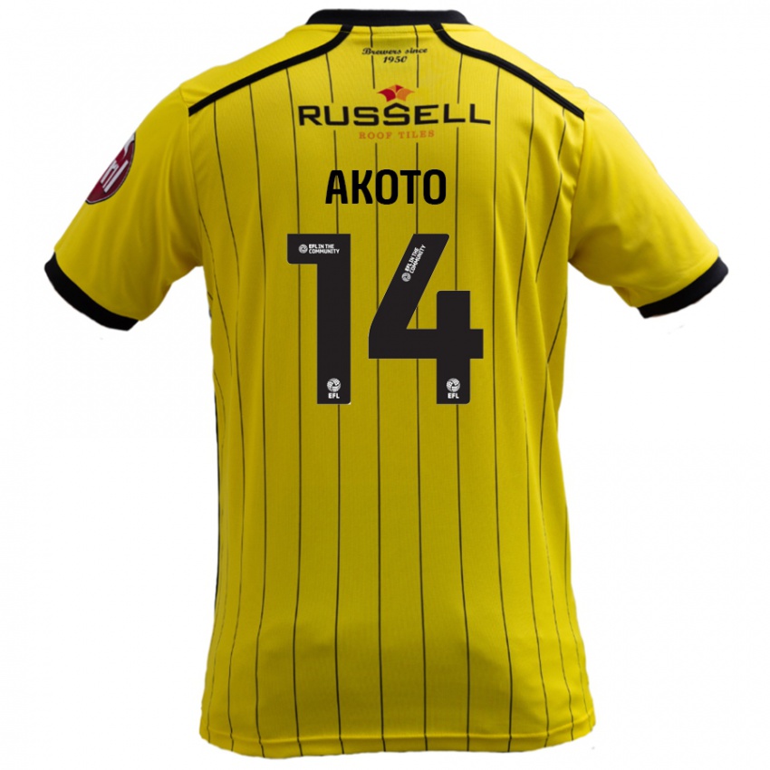 Niño Camiseta Nick Akoto #14 Amarillo 1ª Equipación 2024/25 La Camisa Argentina