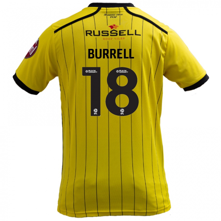 Niño Camiseta Rumarn Burrell #18 Amarillo 1ª Equipación 2024/25 La Camisa Argentina