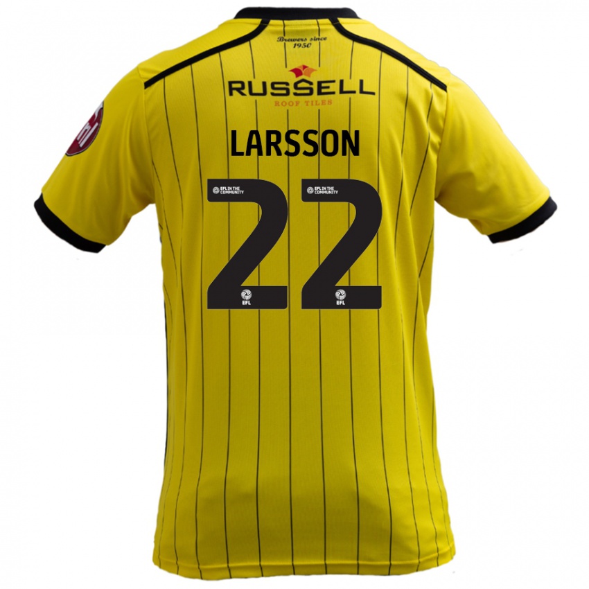 Niño Camiseta Julian Larsson #22 Amarillo 1ª Equipación 2024/25 La Camisa Argentina