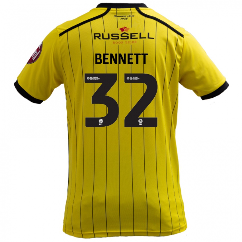 Niño Camiseta Mason Bennett #32 Amarillo 1ª Equipación 2024/25 La Camisa Argentina